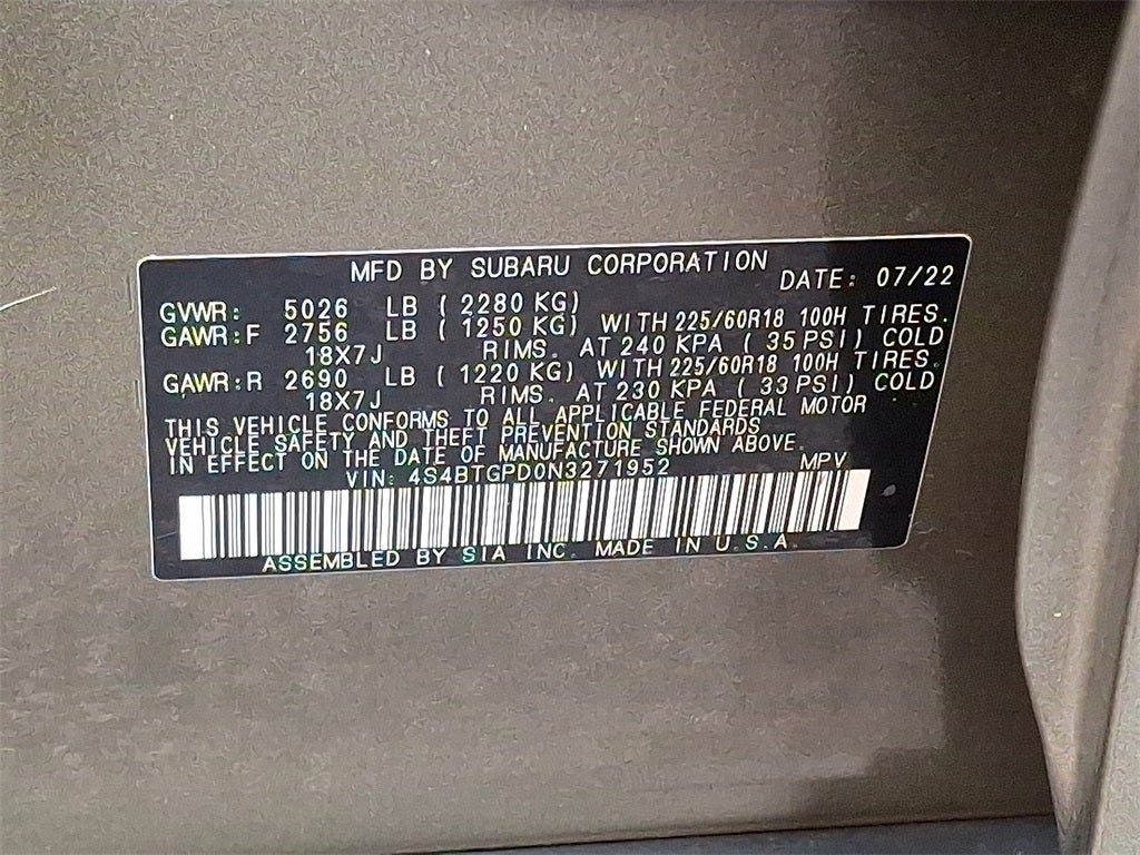 2022 Subaru Outback Touring XT