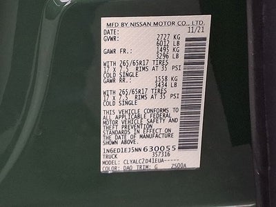 2022 Nissan Frontier SV