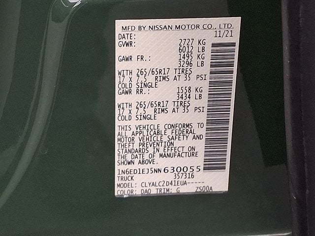 2022 Nissan Frontier SV