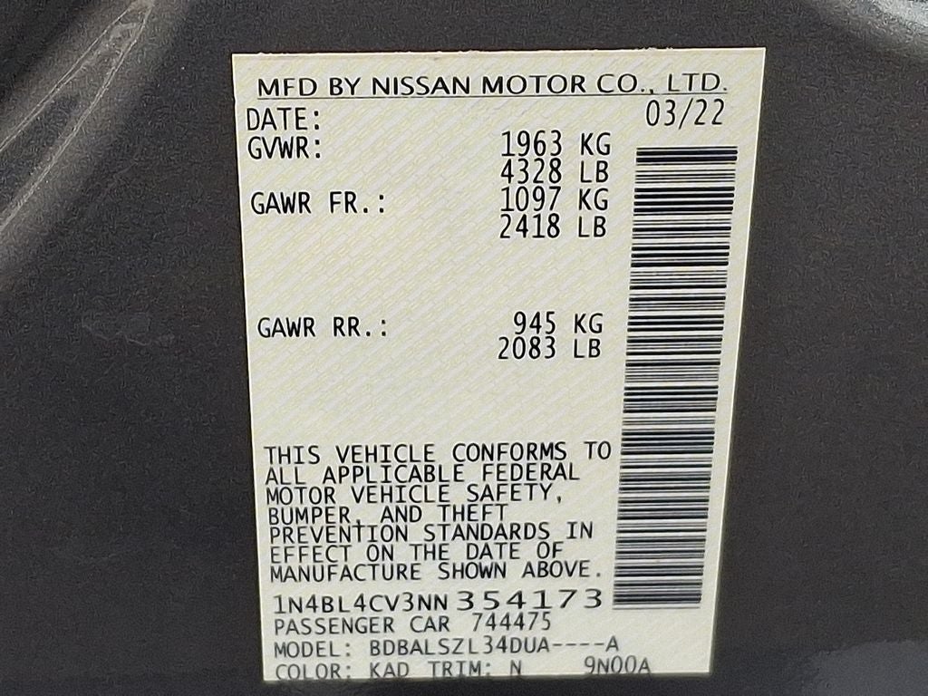 2022 Nissan Altima 2.5 SR