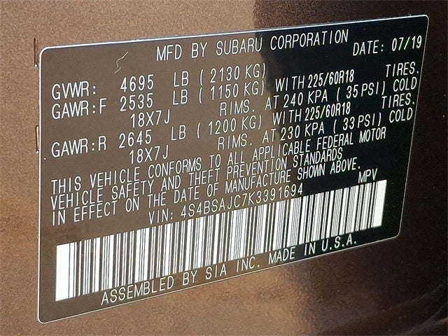 2019 Subaru Outback 2.5i Limited