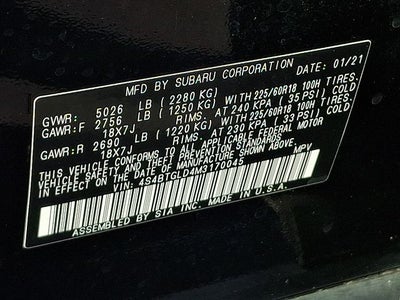 2021 Subaru Outback Onyx Edition XT
