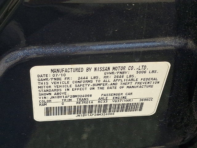 2011 INFINITI M37 4DR SDN RWD