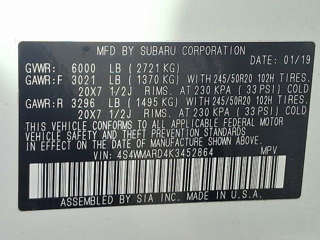 2019 Subaru Ascent Touring