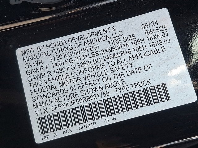 2024 Honda Ridgeline RTL