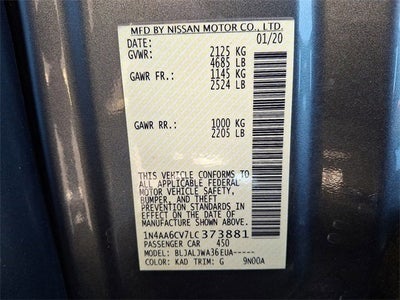 2020 Nissan Maxima SV Xtronic CVT