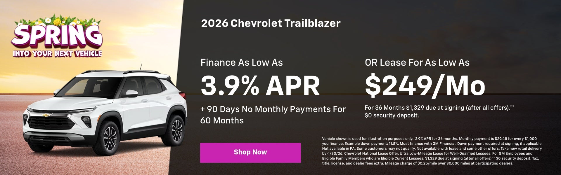 2026 Chevy Trailblazer April Specials