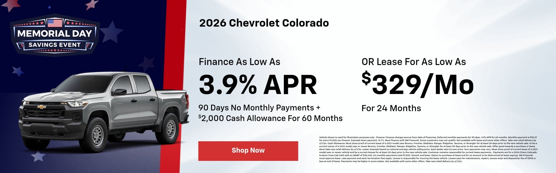 2026 Chevrolet Colorado May Specials