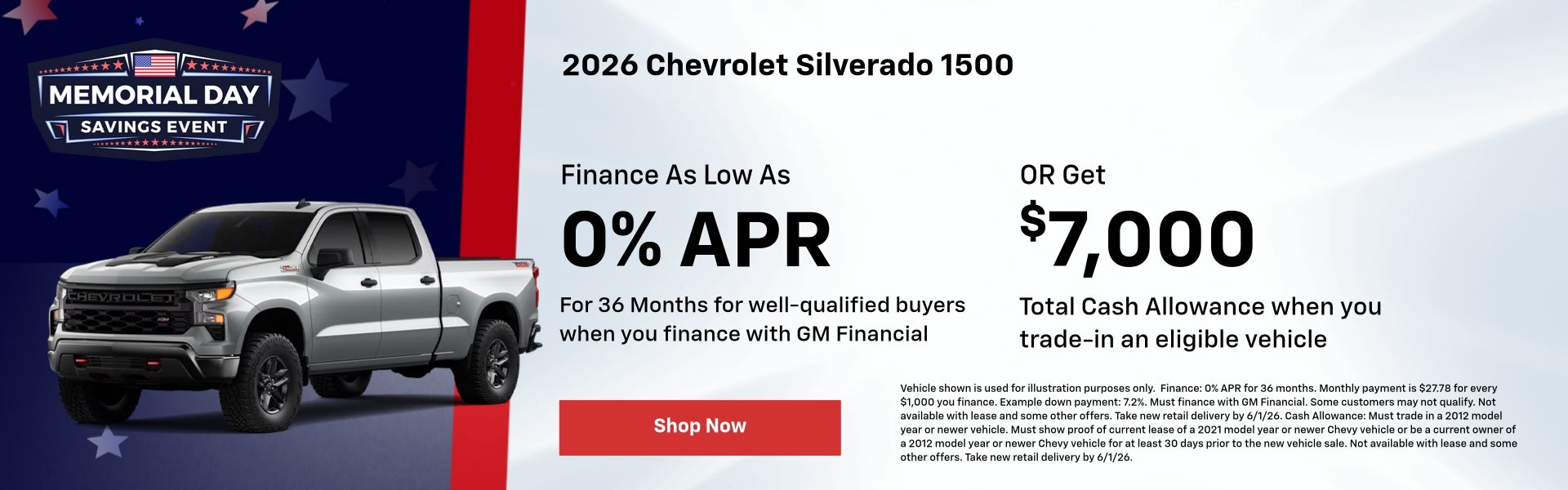2026 Chevrolet Silverado 1500 May Specials