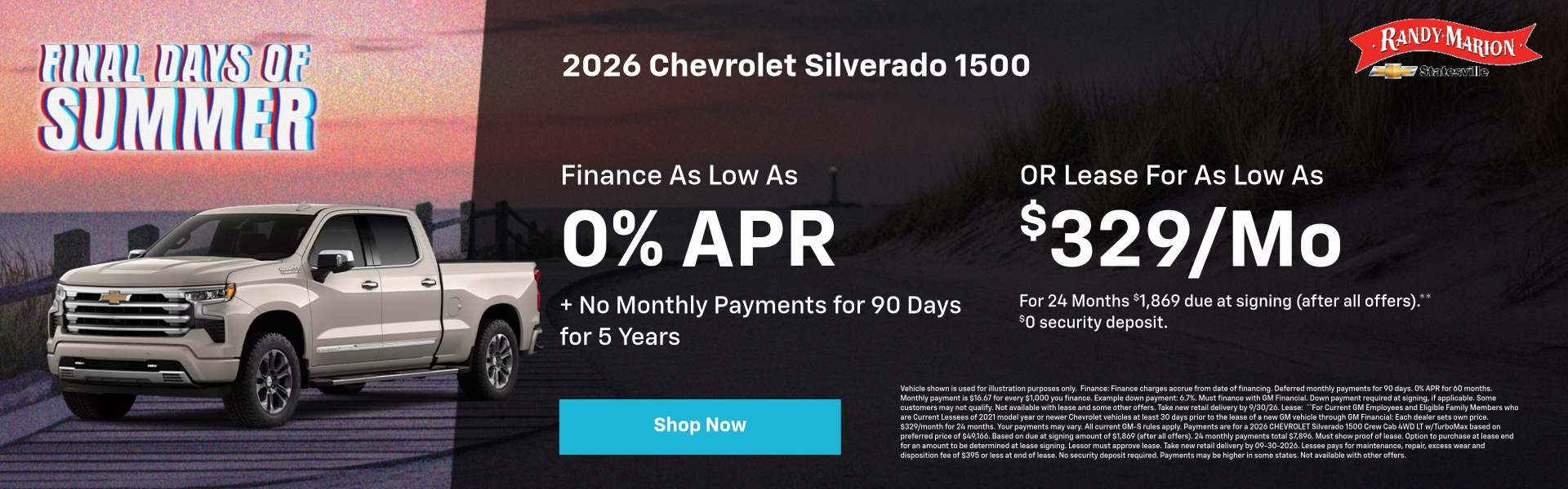 2026 Chevrolet Silverado 1500 September Specials